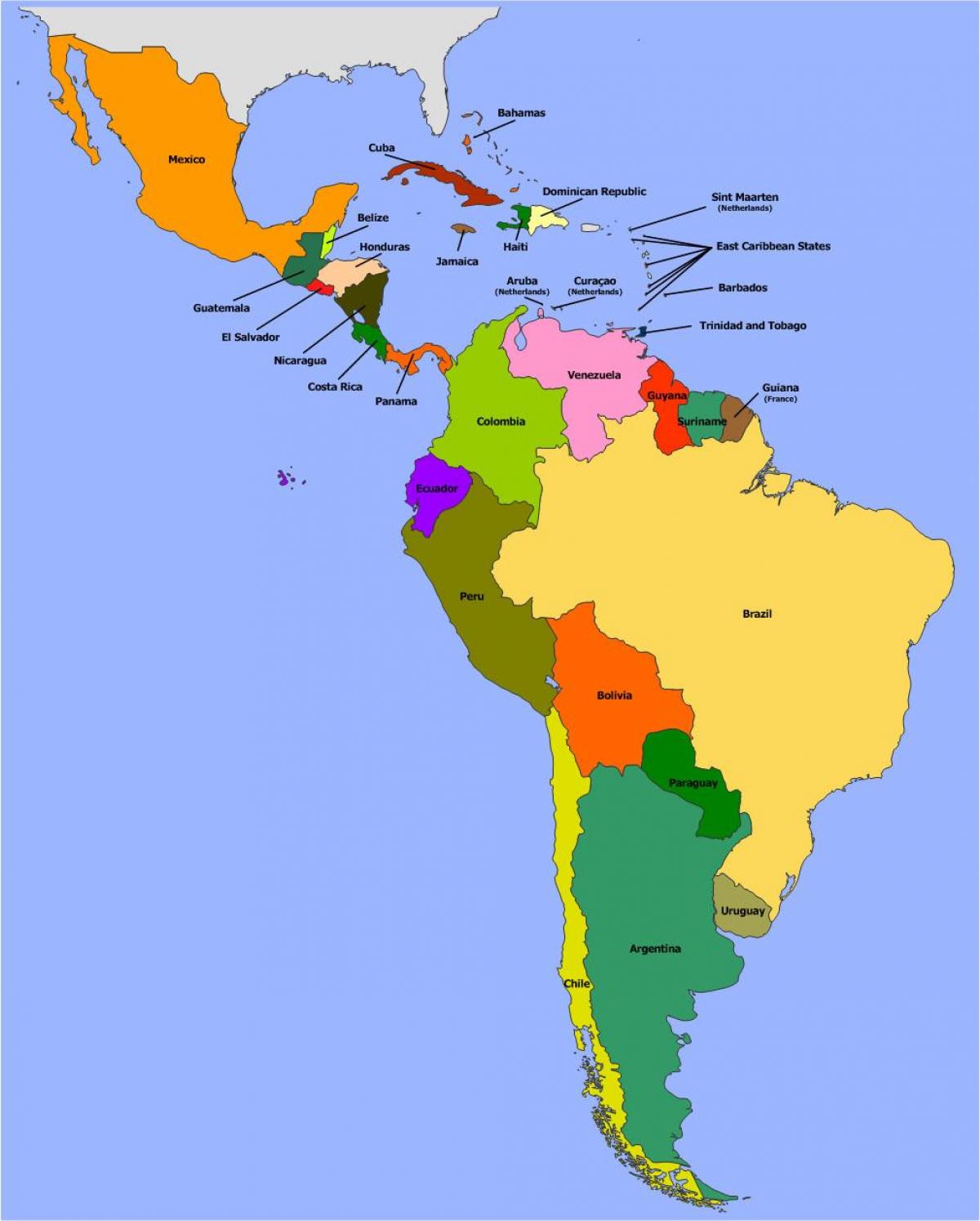Mapa Belize jižní ameriky