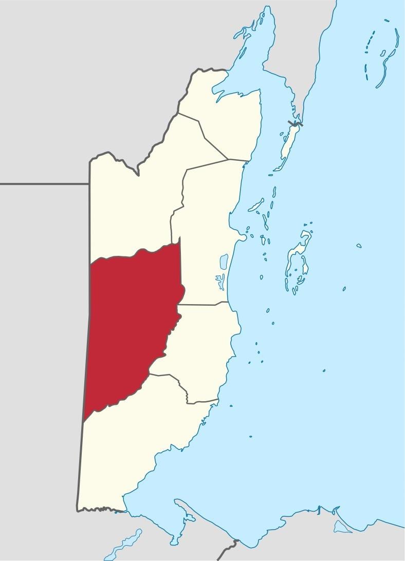 cayo district Belize mapě