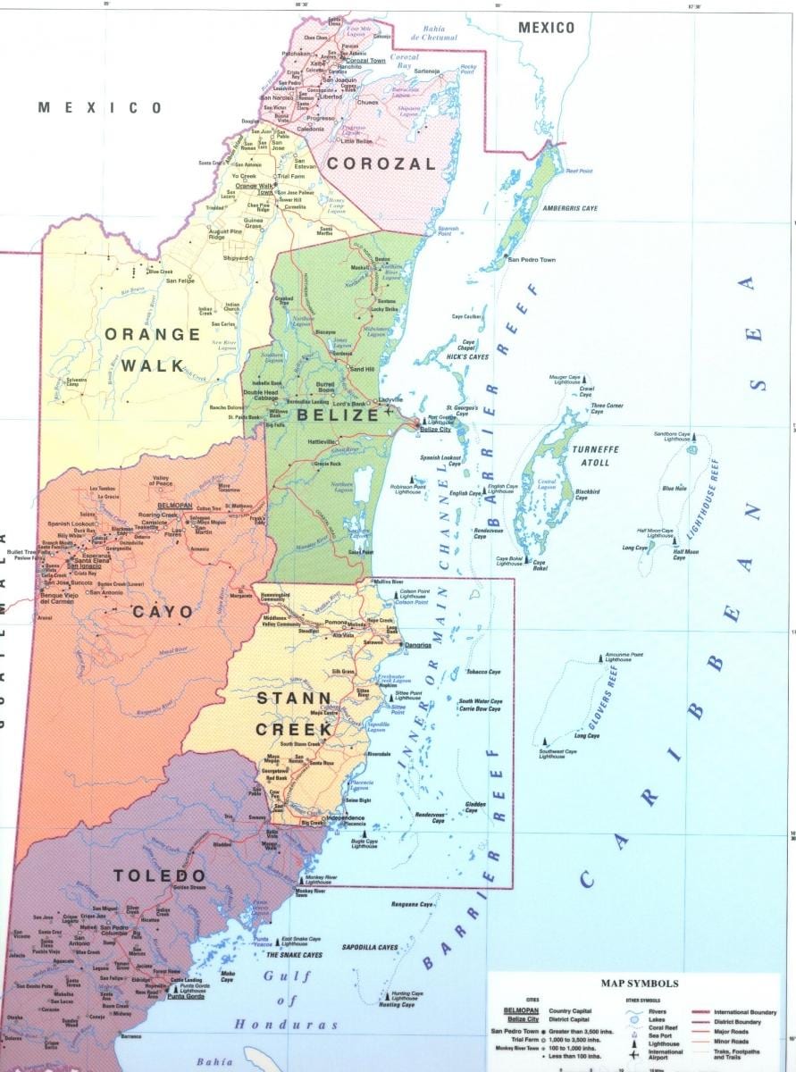 Mapa Belize district
