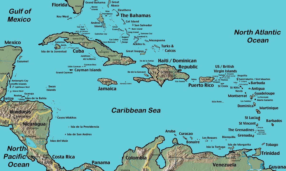 Mapa Belize v karibiku