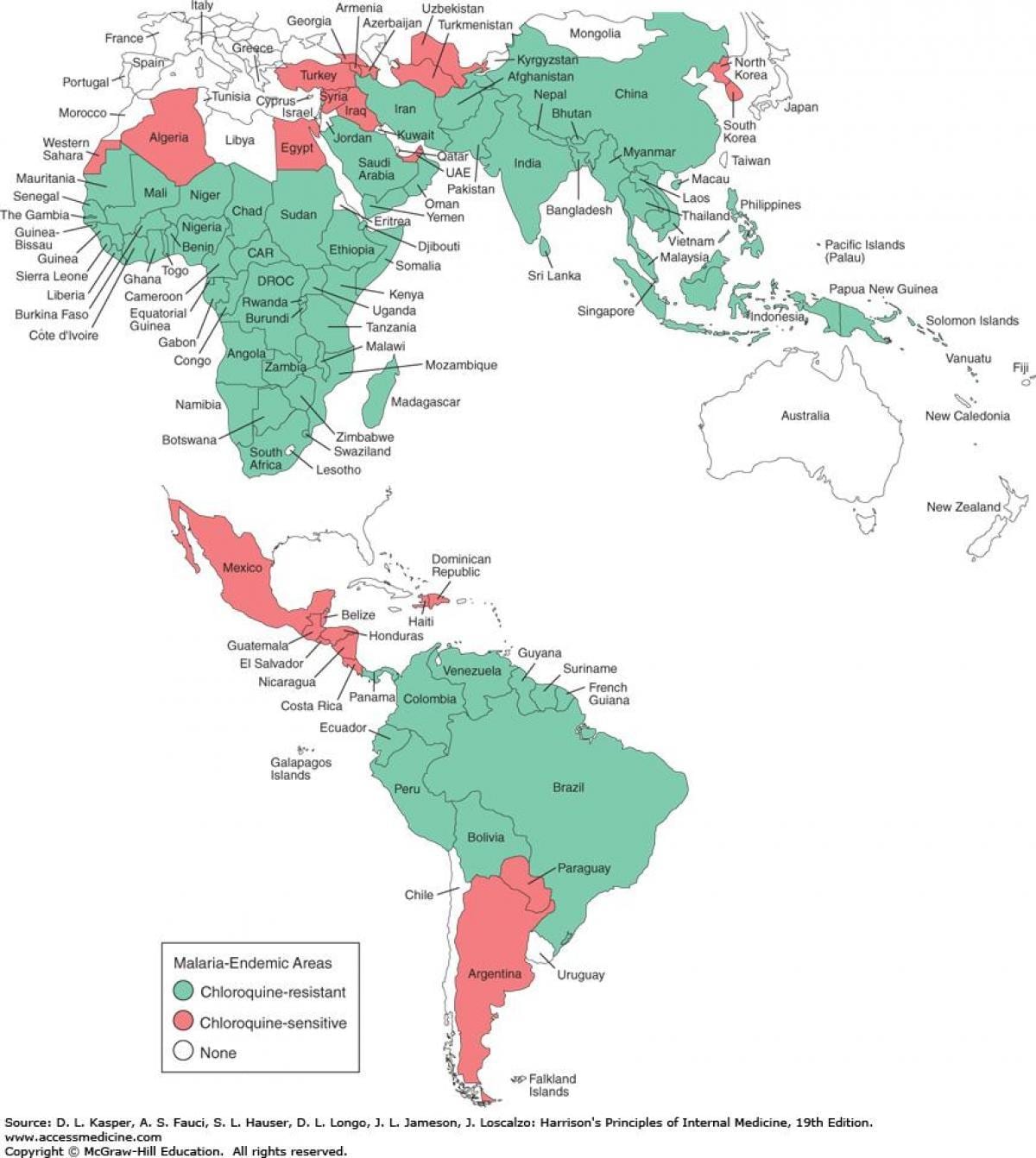 Mapa Belize malárie