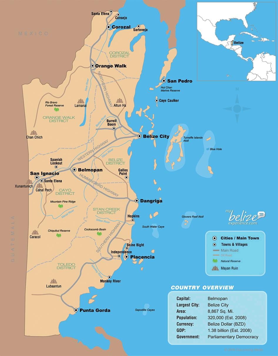 Mapa Belize resort