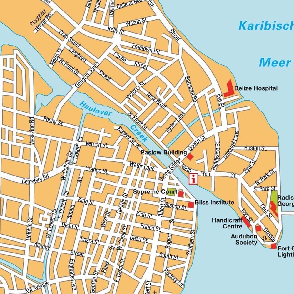 Belize city port mapě
