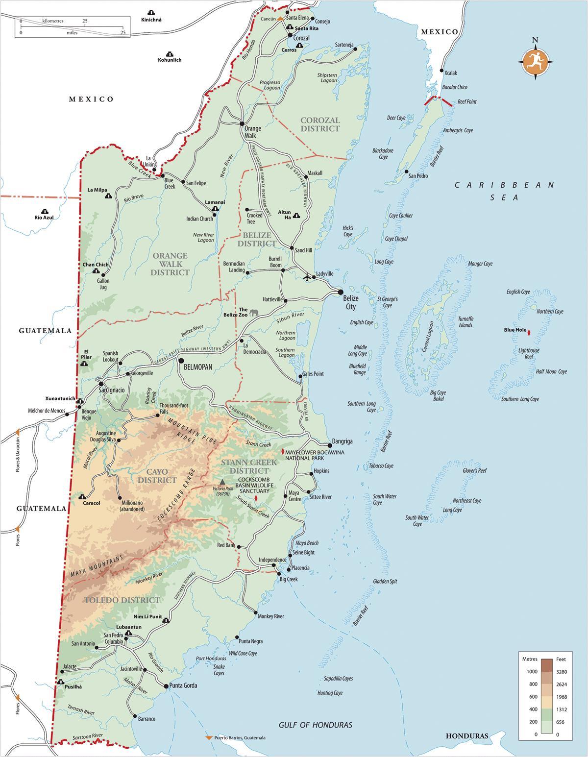 hopkins village Belize mapě