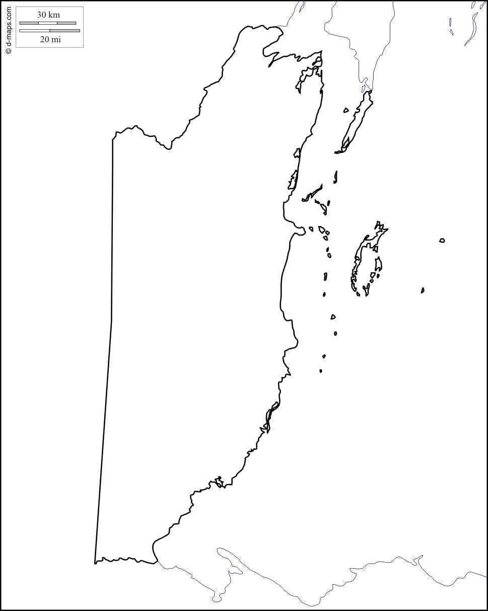 Mapa prázdné Belize