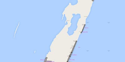 Mapa ambergris caye v Belize