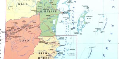 Belize reef mapě
