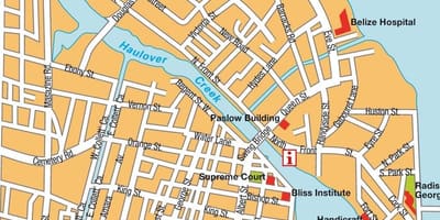 Mapa Belize city cruise port