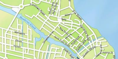 Mapa Belize city streets