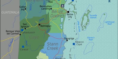 Belize mezinárodní letiště mapě