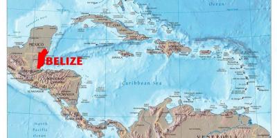 Mapa Belize, střední amerika