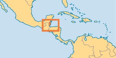 Belize umístění na mapě světa