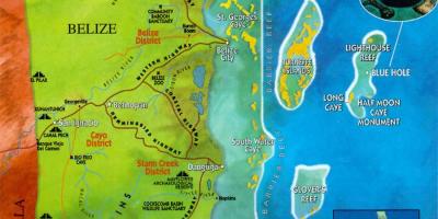 Belize ruiny mapě