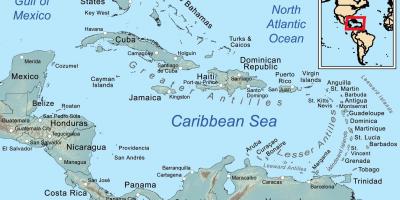 Mapa Belize a okolní ostrovy