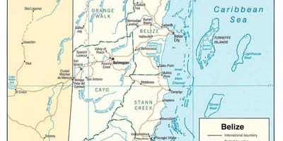 Belize řeky mapě