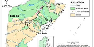 Mapa toledo district Belize