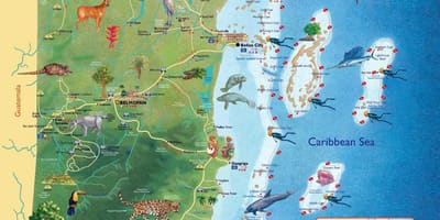 Mapa Belize vodopády 