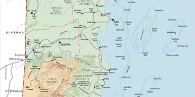 Hopkins village Belize mapě