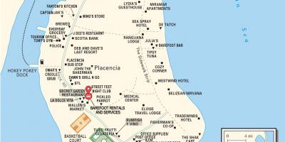 Mapa placencia village Belize