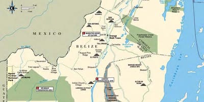 Mapa sibun řeky Belize