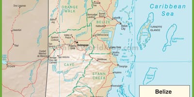 Belize, dálniční mapa